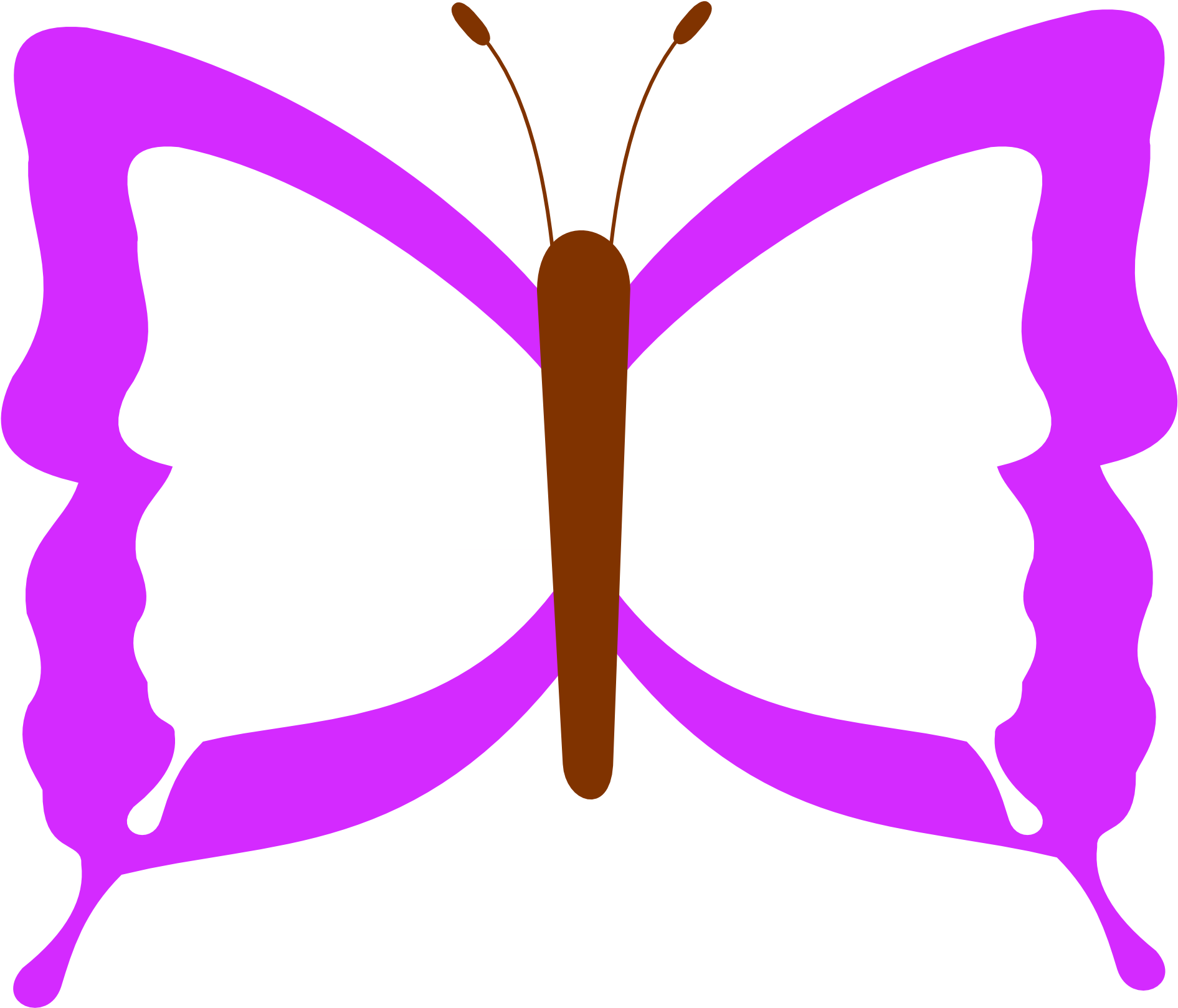 Butterfly And Flowers Clip Art - Purple Butterfly (1979x1962)