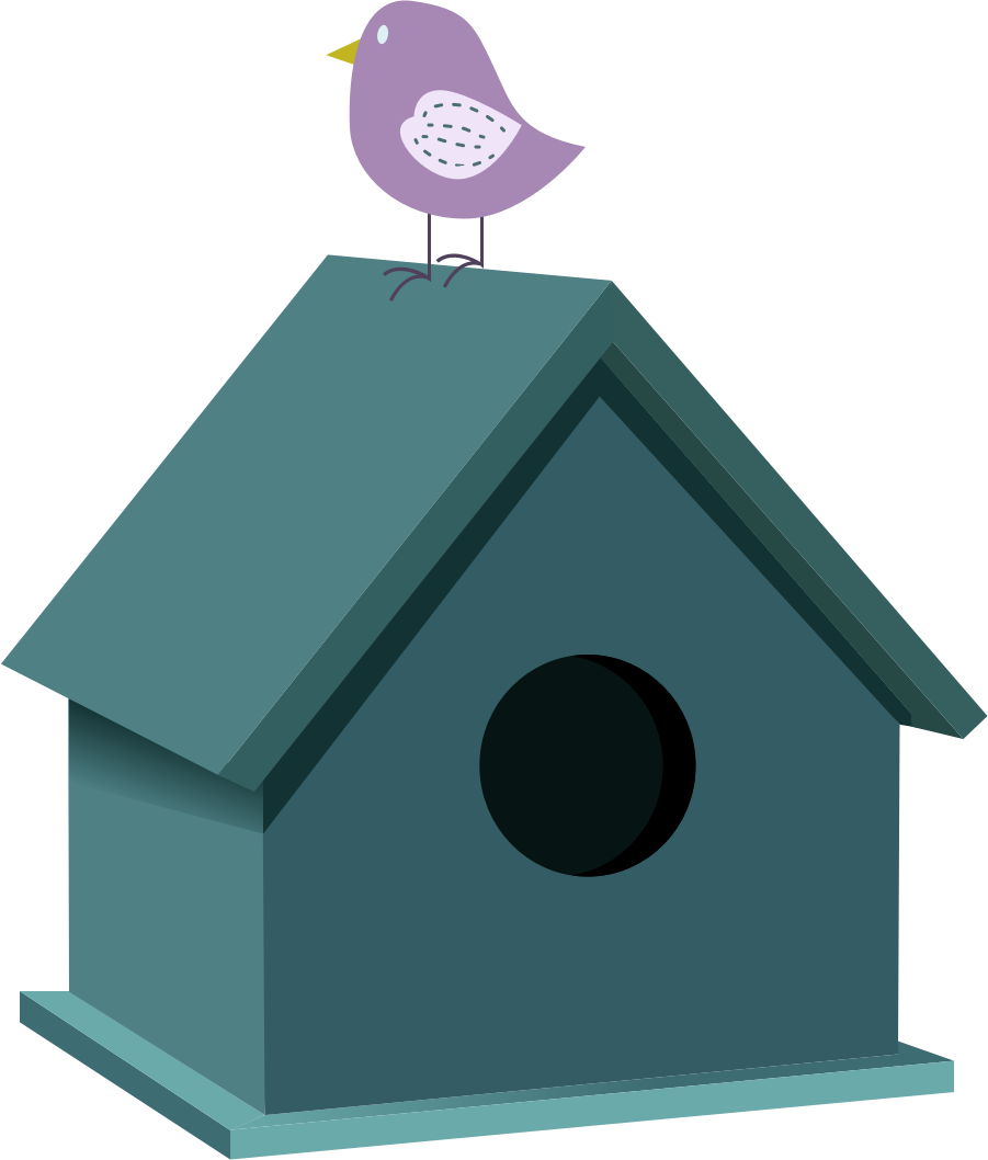 Clipart Bird House - Blue Bird House Png (901x1058)