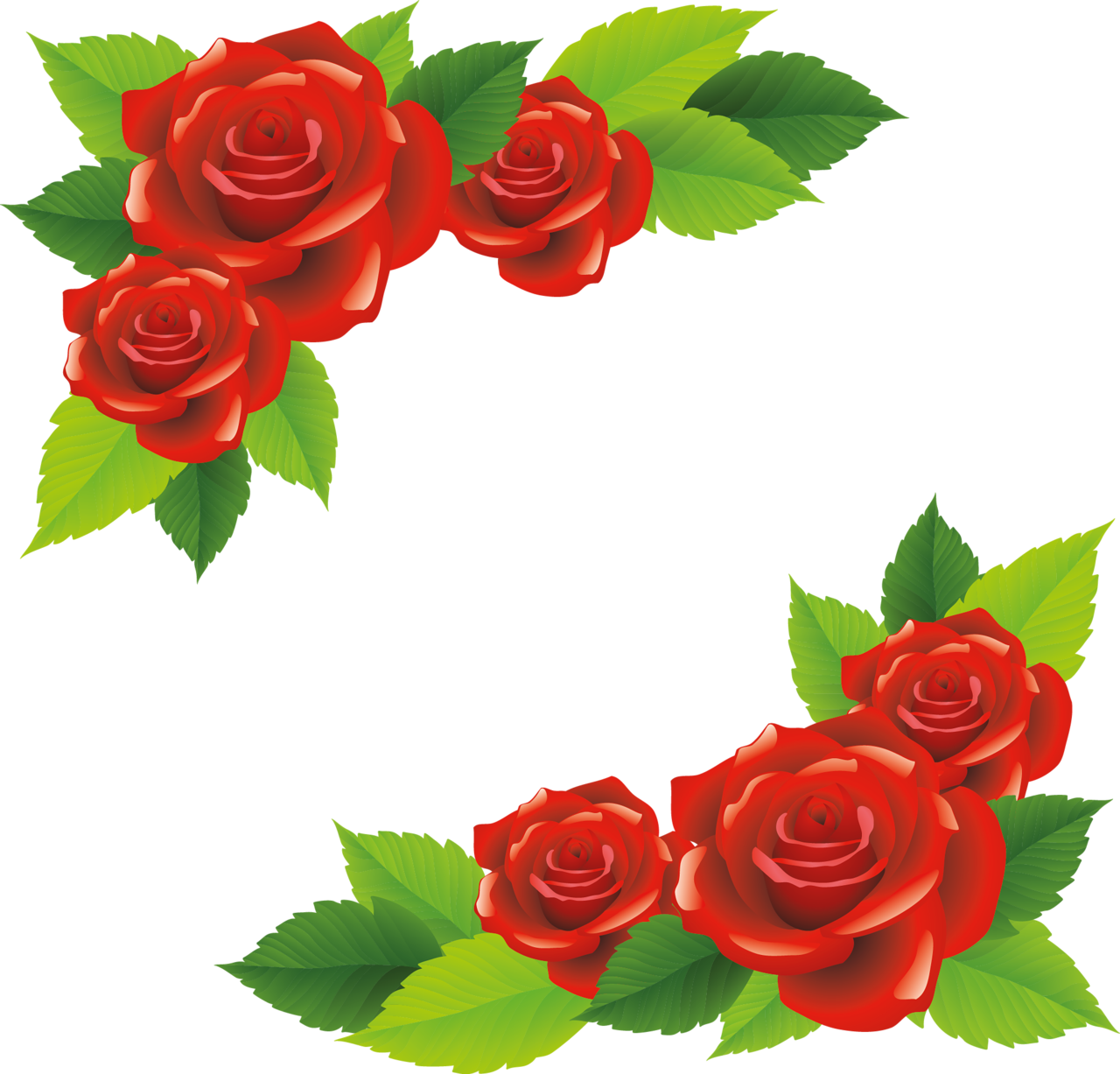 Flores Y Letras Para Decoupage - Png Rose Flowers Borders (1280x1227)