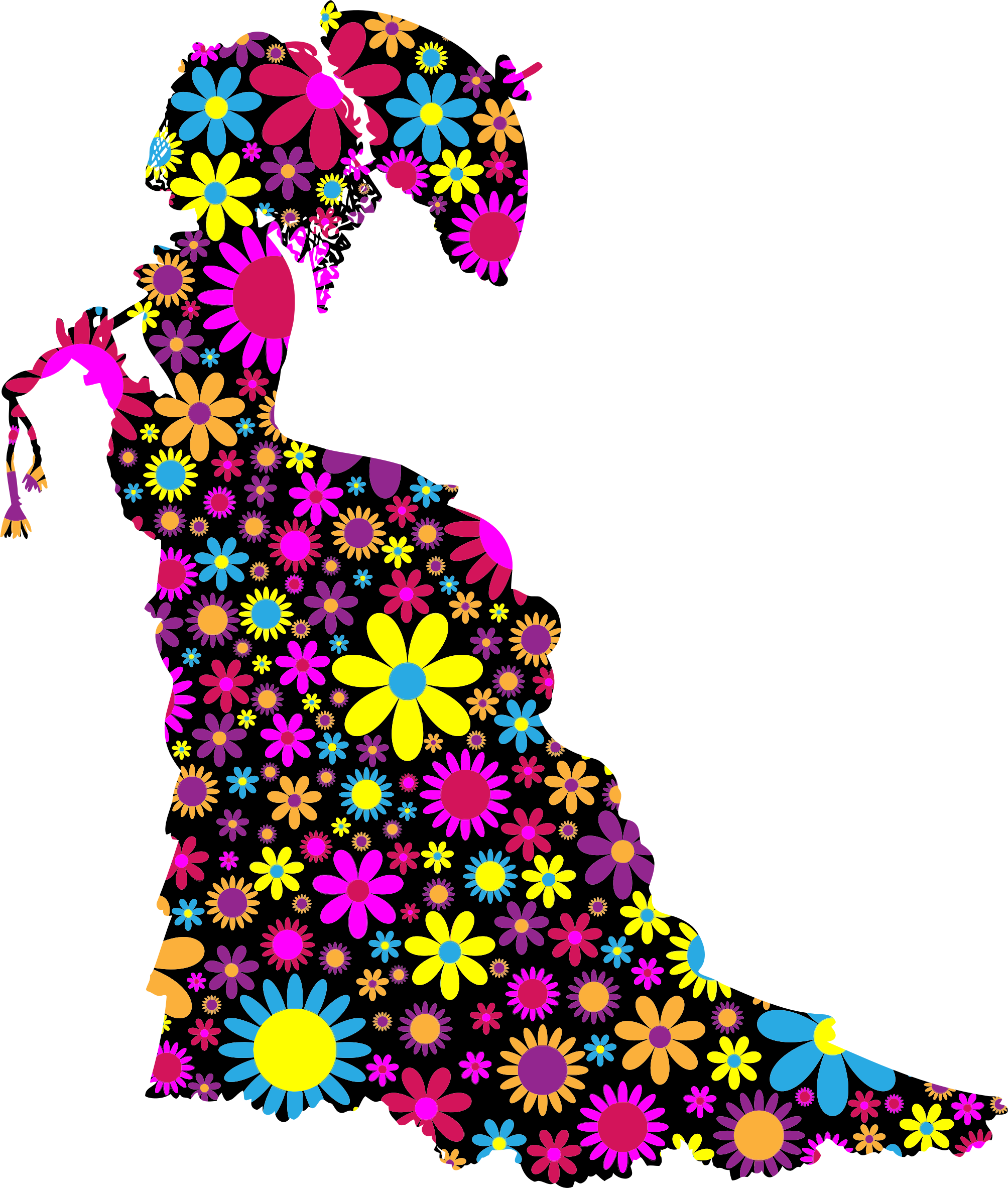 Floral Vintage Victorian Lady Silhouette By @gdj, Floral - Vintage Lady Silhouette (2008x2366)