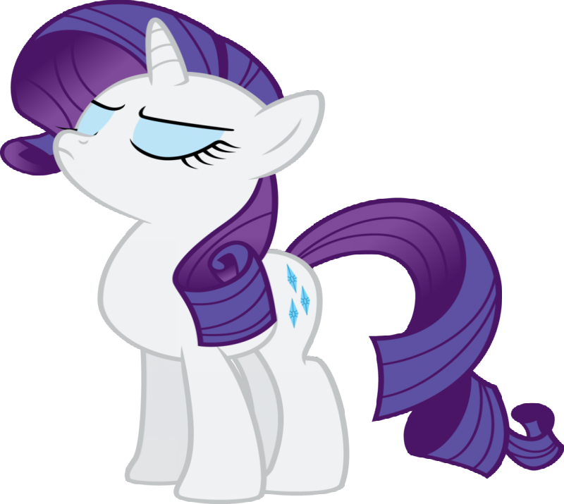 Offended Cartoon Violet-mane Unicorn Tattoo Design - Rarity Vector (800x715)