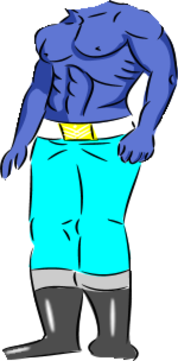 Body Builder Wearing Pants - Body Without Head Clipart (600x1216)