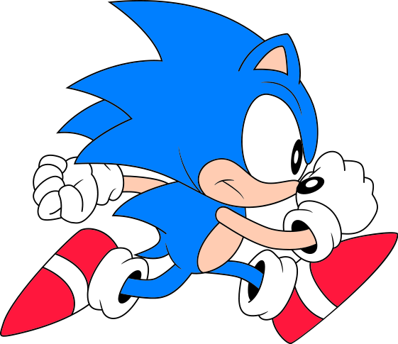 561px-classic Sonic Run - Classic Sonic The Hedgehog Running (561x485)