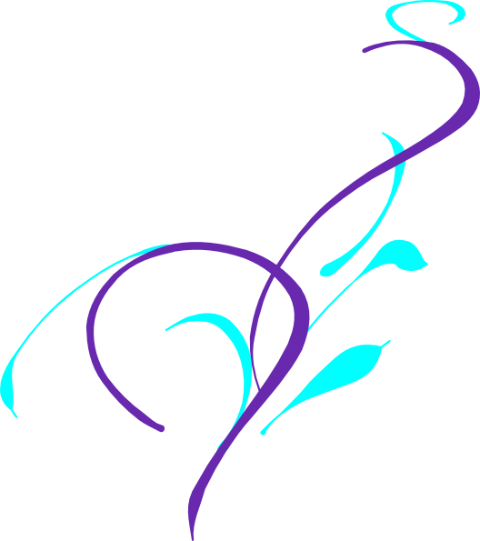 Purple And Teal Flowers (528x595)