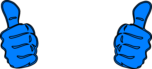 Blue Two Thumbs Clip Art - Thumb Signal (600x274)