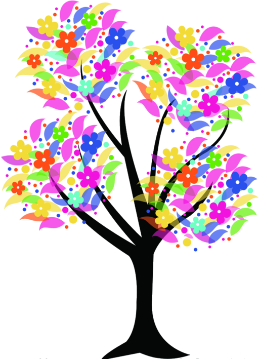 Tree Drawing With Color Png (600x708)