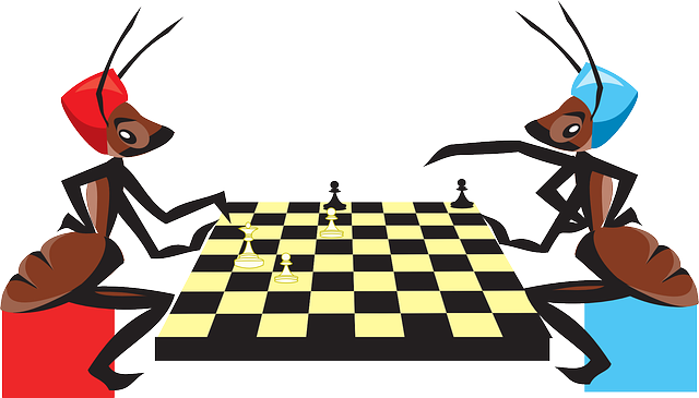 Ants Cartoon, Chess, Game, Playing, Sitting, Insects, - Fontevraud Abbey (640x365)