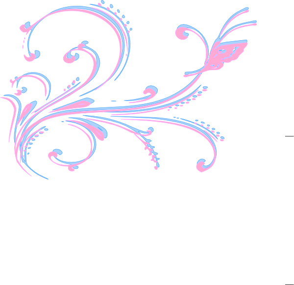 Baby Pink And Blue Floral Clip Art At Clker - Illustration (600x581)