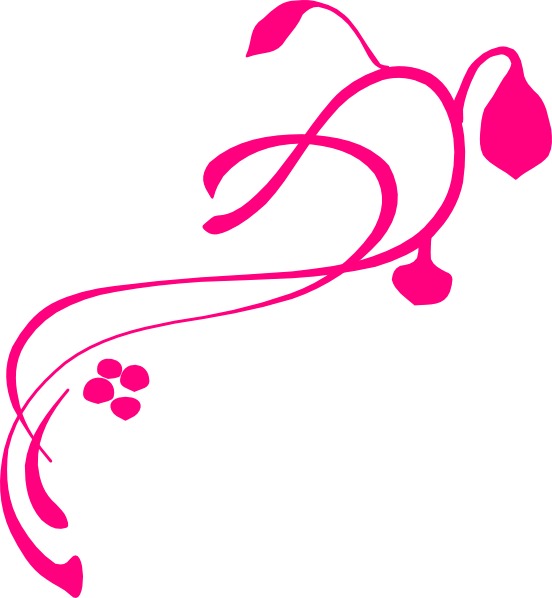 Pink Vine Clip Art - Lines, Vines And Trying Times (552x598)
