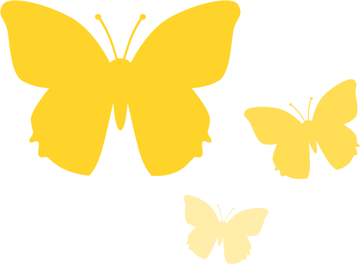 Yellow Butterfly Clip Art - Yellow Butterfly Silhouette Png (2400x1697)