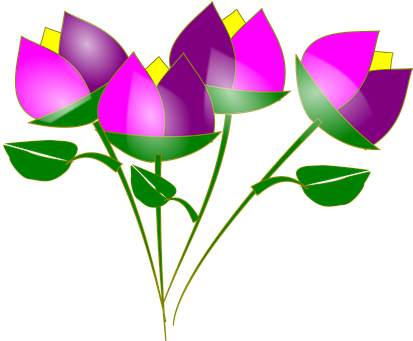 Cartoon Flor Flores Flowers Lilacs Spring - Dibujos Animados De Flores (425x340)