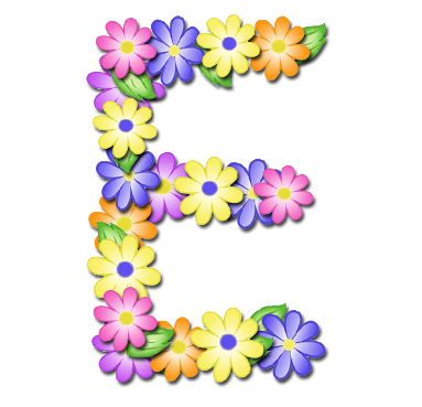 Alphabet With Flowers For School Uppercase Letter Free - Letra E En Flores (400x378)