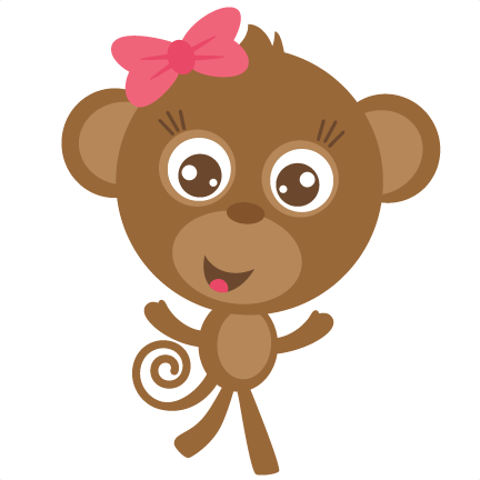 Cute Girl Monkey Clip Art - Cute Monkey Clipart Girl (432x432)