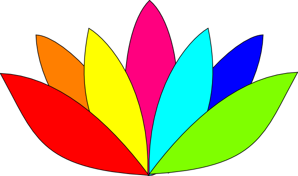 Colorful Lotus Flower Svg Clip Arts 600 X 354 Px - Lotus Colorful (600x354)