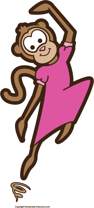 Free Monkey Clipart - Jumping Monkey Clip Art (308x678)