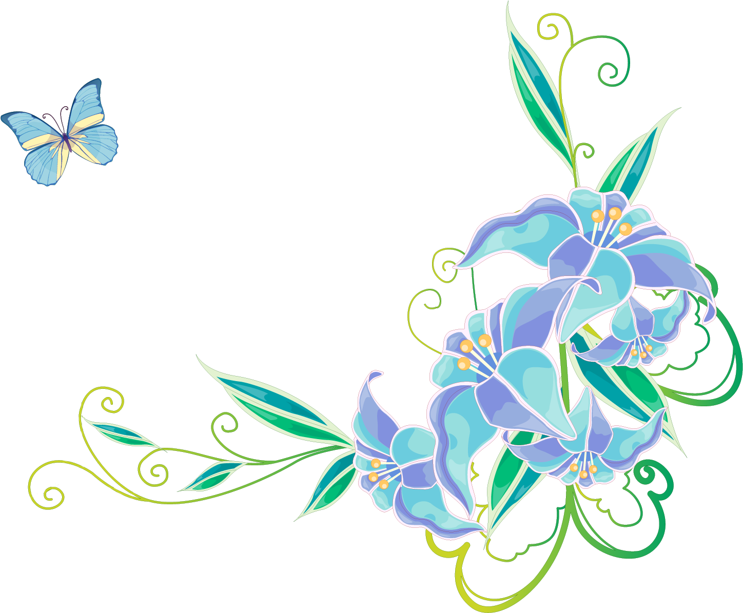 Butterfly Flower Clip Art - Butterfly Flower Clip Art (1580x1220)