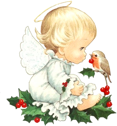 Cute Christmas Baby Angel With Bird Clipart By Joeatta78 - Missing Mom In Heaven (403x414)