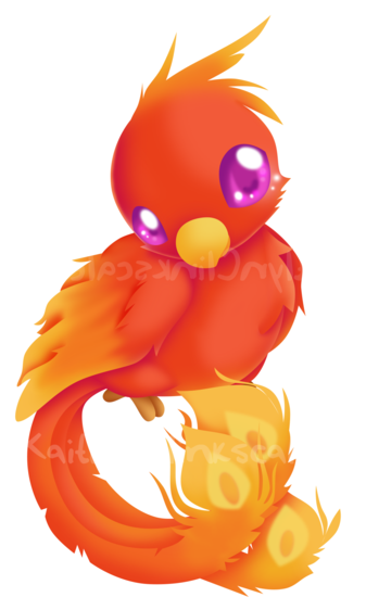 Cute Phoenix Clipart - Baby Phoenix Bird (600x600)