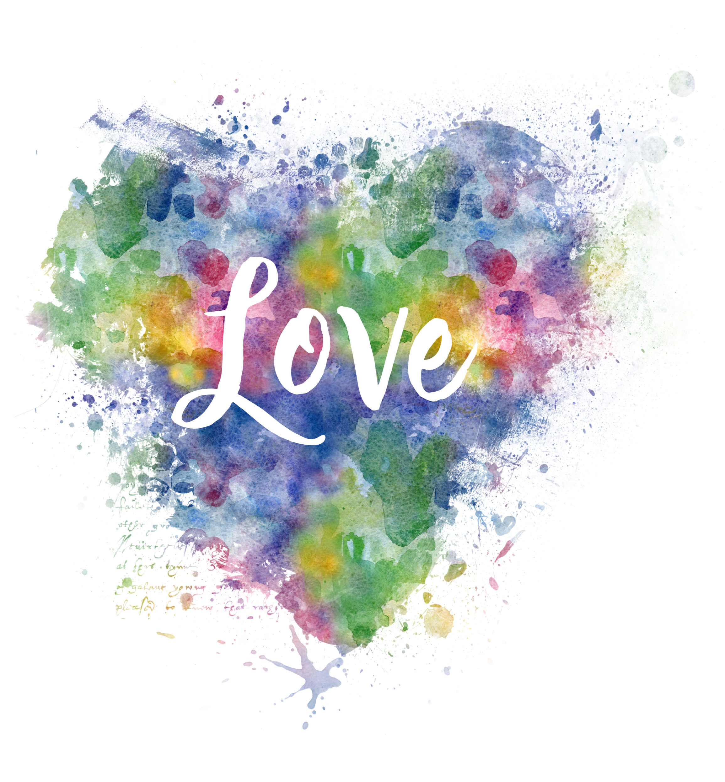 Download Transparent Png Love Heart Here - Watercolor Painting (2550x3300)