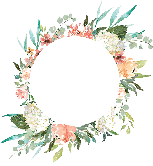 Watercolor Wreath With Flowers Png - Hochsommer-blumenhochzeits-einladung Karte (630x567)