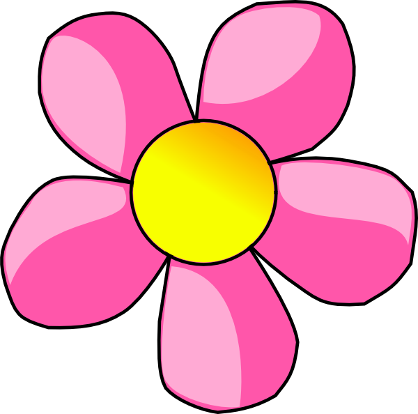 Hot Pink Flower Clip Art (600x594)