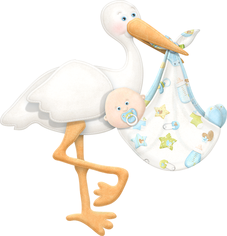 Scrapbook - Cigueña Animada Con Bebe (770x800)