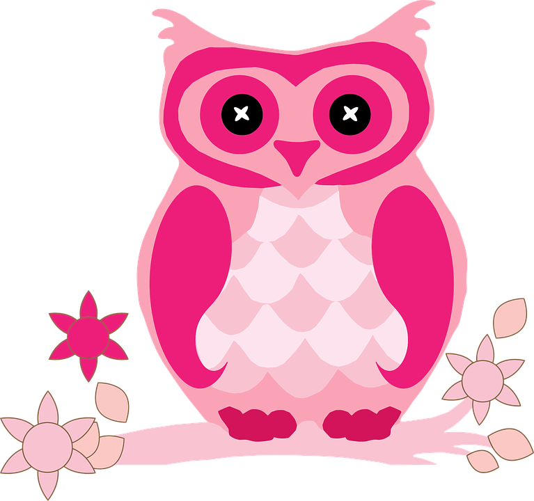 Baby Owl Clipart 18, - Pink Owl (767x720)