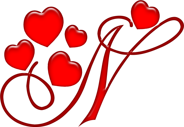 Alfabeto Coração Em Png - Letra N Com Coração (635x438)