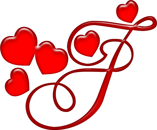 Alfabeto Coração Em Png - Letra F Com Coração (532x440)
