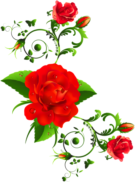 Красные Розы Декор Clipart - Red Rose Photos Gallery (459x600)