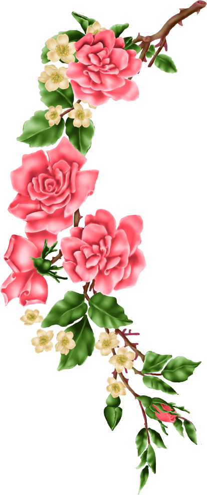 Spring Flowers Decor Picture - Flower Art Clips (413x988)
