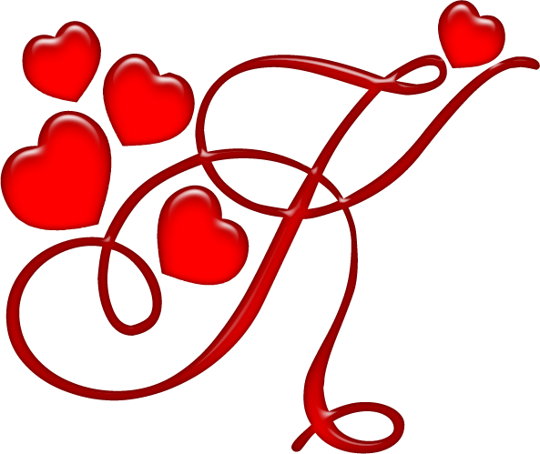 Alfabeto Coração Em Png - Letra K Com Coração (593x499)
