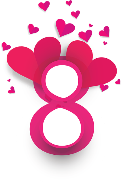 Dia 8 De Março, A Tipografia Das Mulheres Livre Png - Love Card Heart Design (640x640)