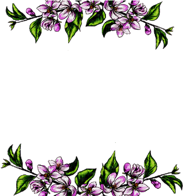 Deco Border Lila Flower - Blossom Branch Wall Decal - Vinyl Car Sticker - Uscolor001 (400x400)