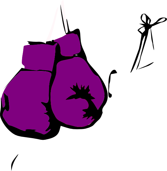 Purple Boxing Gloves Clipart (582x598)