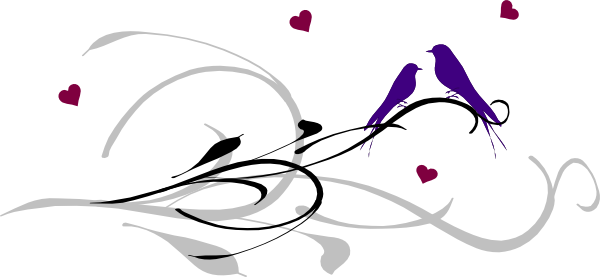 Love Birds Valentine Cut Out Clip Art By Skill Seeking - Love Birds Tattoos (600x277)