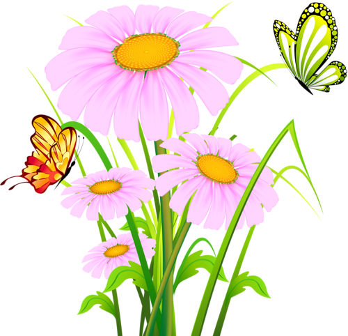 54542 [преобразованный] - 蝶 と コスモス イラスト (500x482)