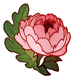 An Earth Toned Peony Sticker Made For Sticker Mule's - Red Ginger (400x300)