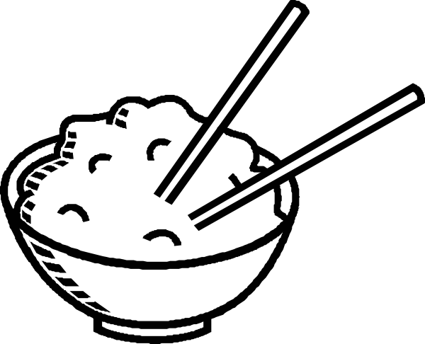 Rice Bowl Black And White Clip Art At Clker - Rice Clip Art (1280x1036)
