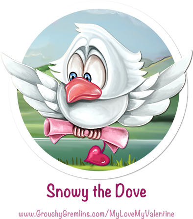 Snowy The Dove That Carries Love Letters To Your Sweetheart - Cartoon (400x480)