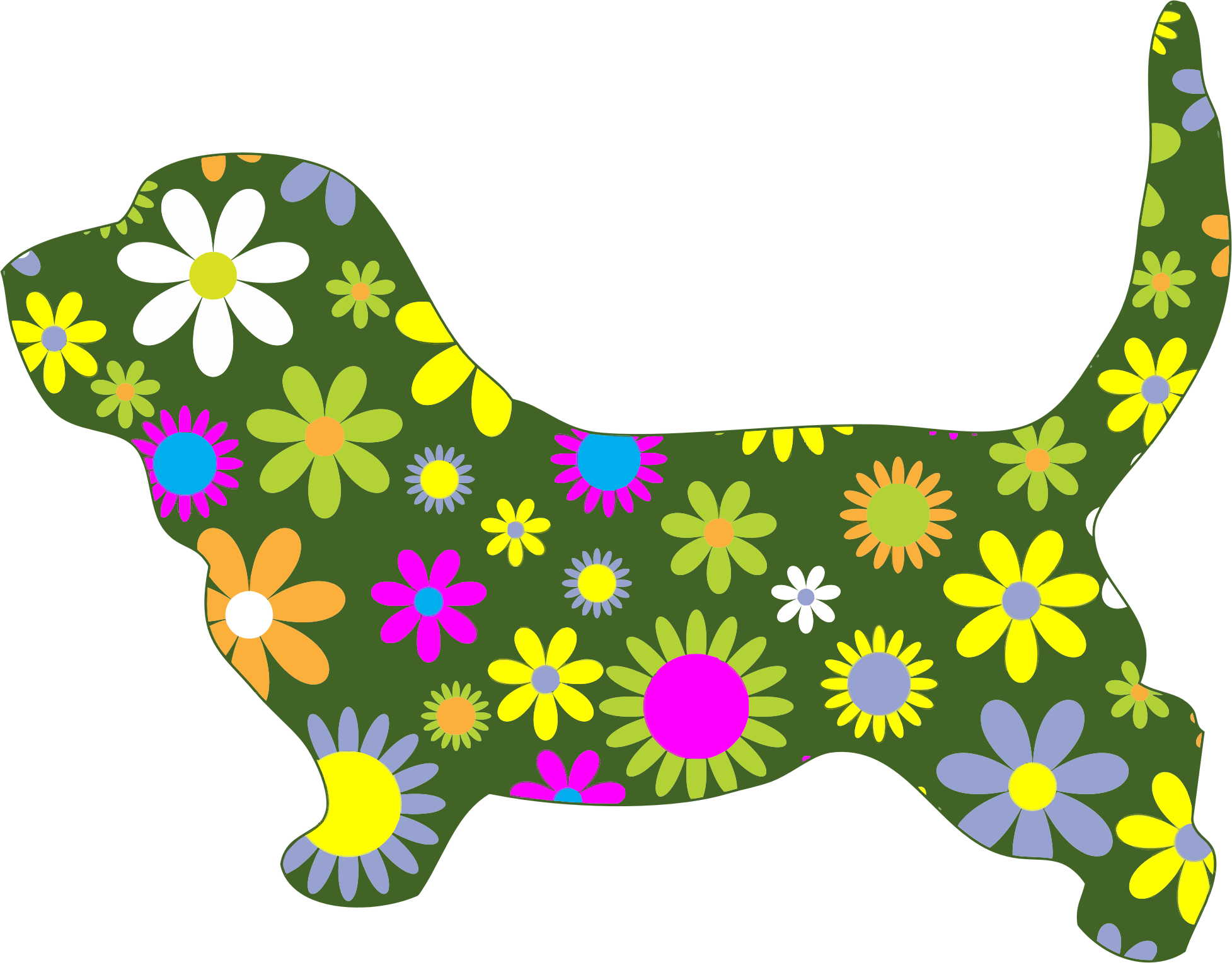 Retro Floral Dog - Retro Floral Dog (1955x1529)