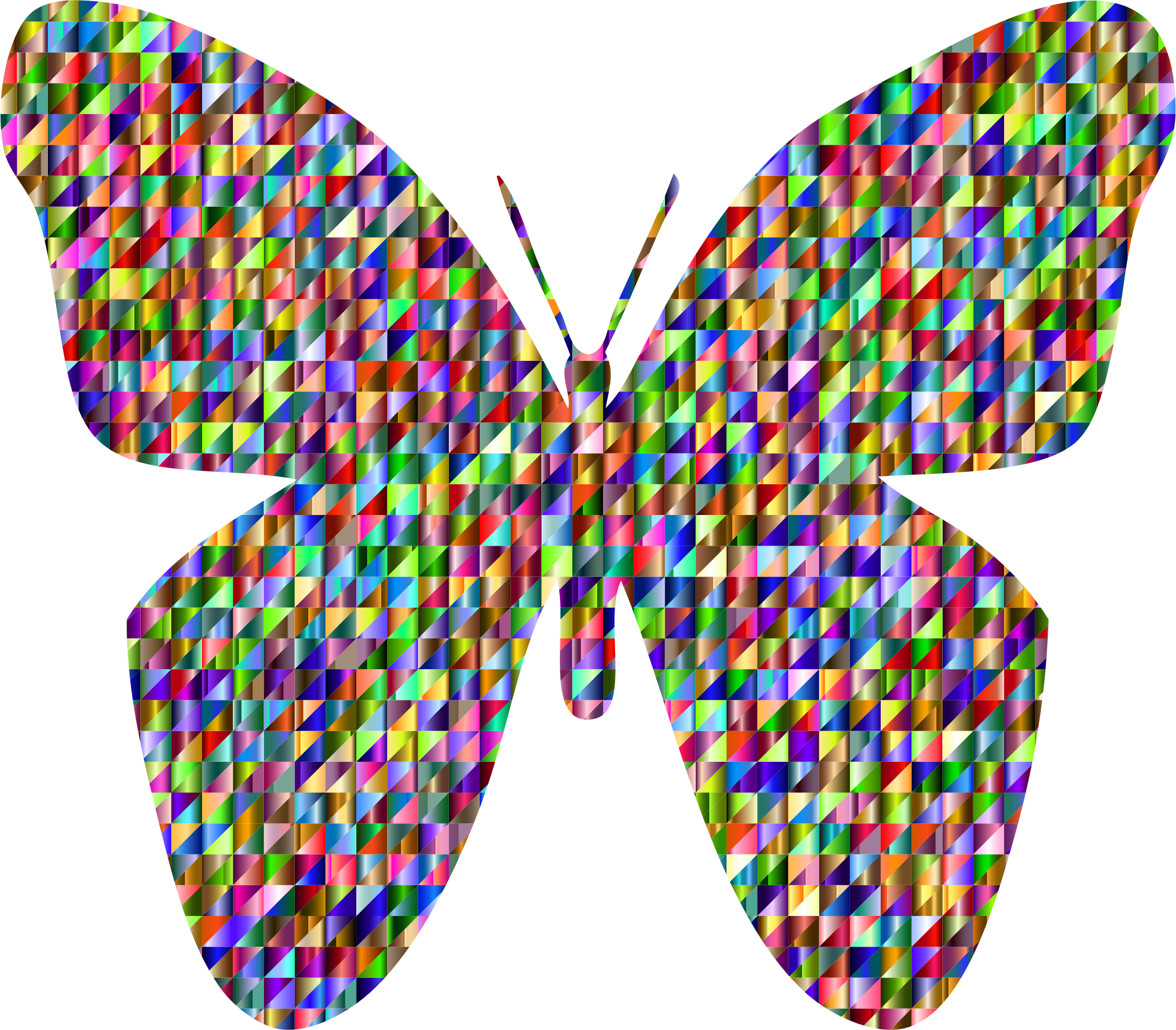Triangular Retro Floral Butterfly - Triangular Retro Floral Butterfly (2258x1978)