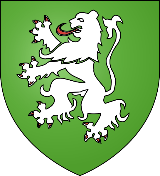 Home Vert, A Lion Rampant, Argent, Langued And Armed, - Home Coat Of Arms (545x600)