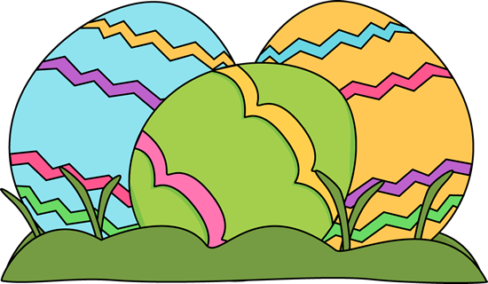 Big Easter Eggs In The Grass - Easter Clip Art Free (550x320)