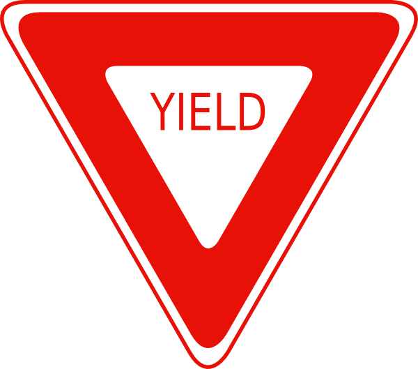 Free Vector Yield Sign Clip Art - Road Signs Clip Art (600x529)