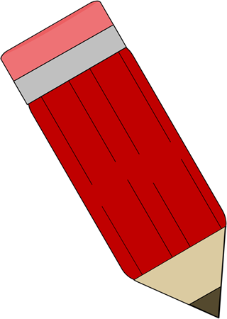 Red Pencil - Clip Art Red Pencil (320x450)