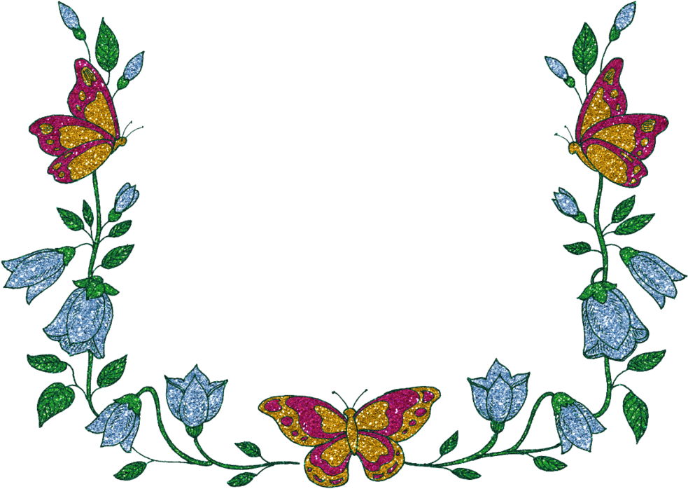 Frame By Clipartcotttage - Butterfly Frame Png (1024x757)