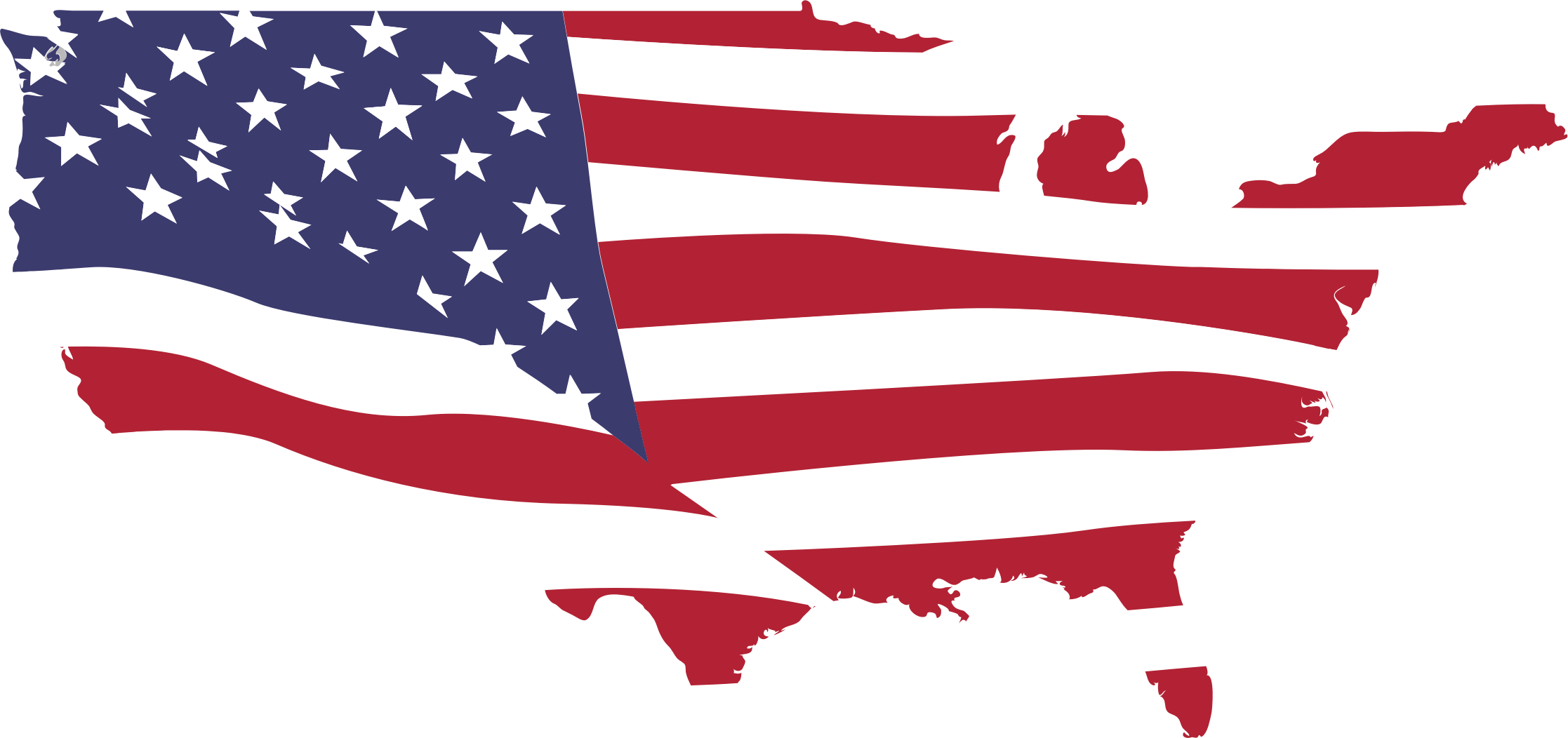 Usa Map Flag - Map Of Usa Clip Art (2234x1052)