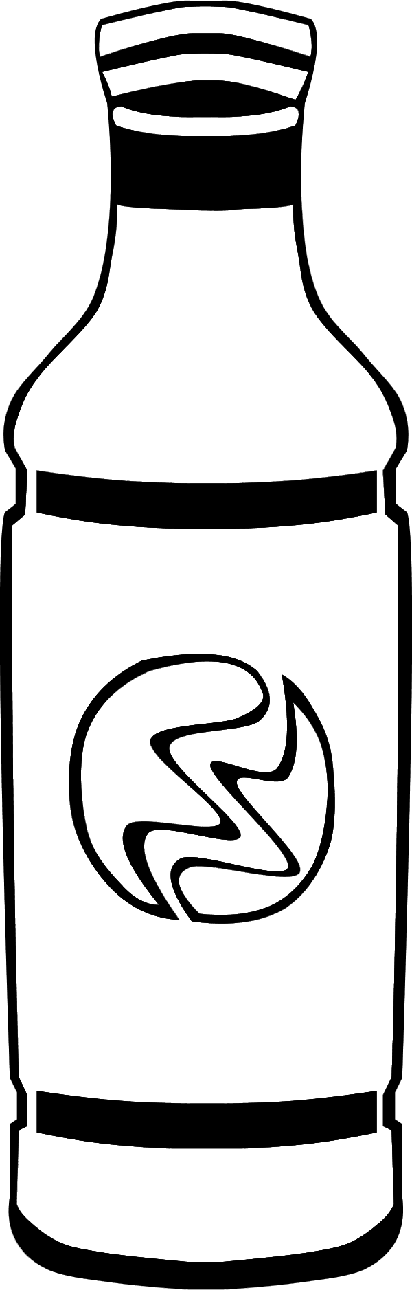Image For >, Soda Can Clipart - Juice Bottle Black And White (600x1877)