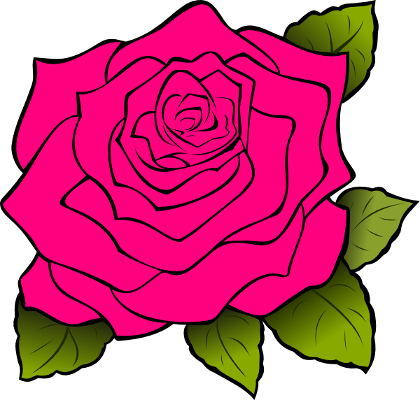 Pink Rose Clip Art At Clker - Rose Clipart (600x572)